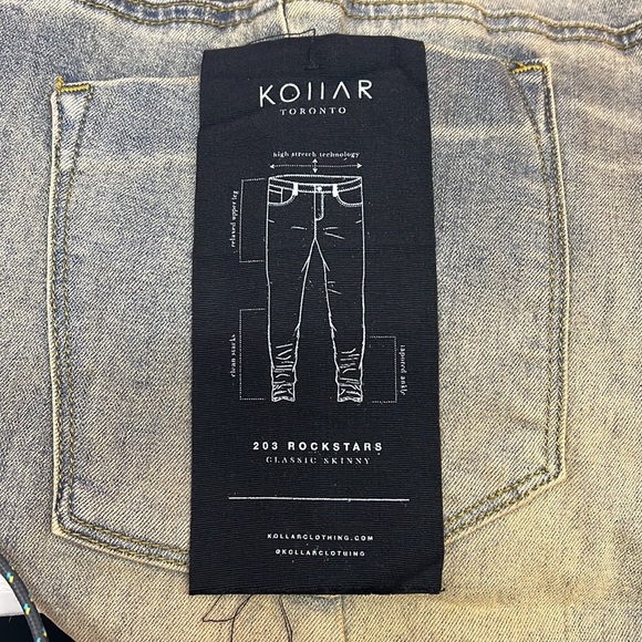 NEW Kollar 203 Skinny Essential Earth Blue Denim Jeans Comfort Men’s Size 42 - Picture 10 of 12
